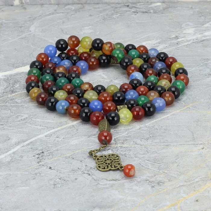 Real Ummul Baneen luxury Tasbih and Necklace with 101 Beads, Misbaha, Natural Healing Gemstone