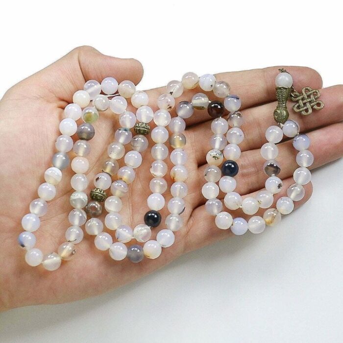 Real Yemeni Agate (Shajri) Tasbih and Necklace with 101 Beads, Misbaha, Natural Healing Gemstone
