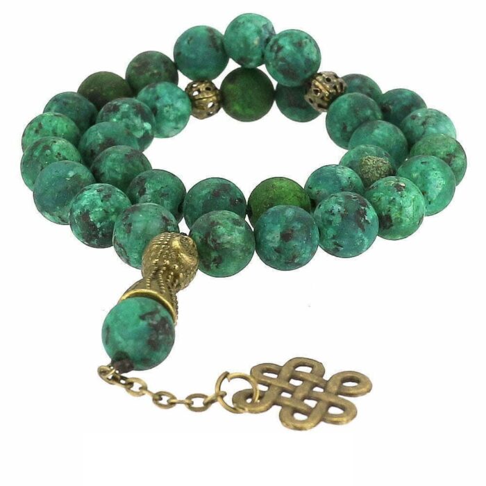 Real Green Serpentine (Turquoise) Beautiful Tasbih with 33 Beads, Misbaha, Natural Healing Gemstone
