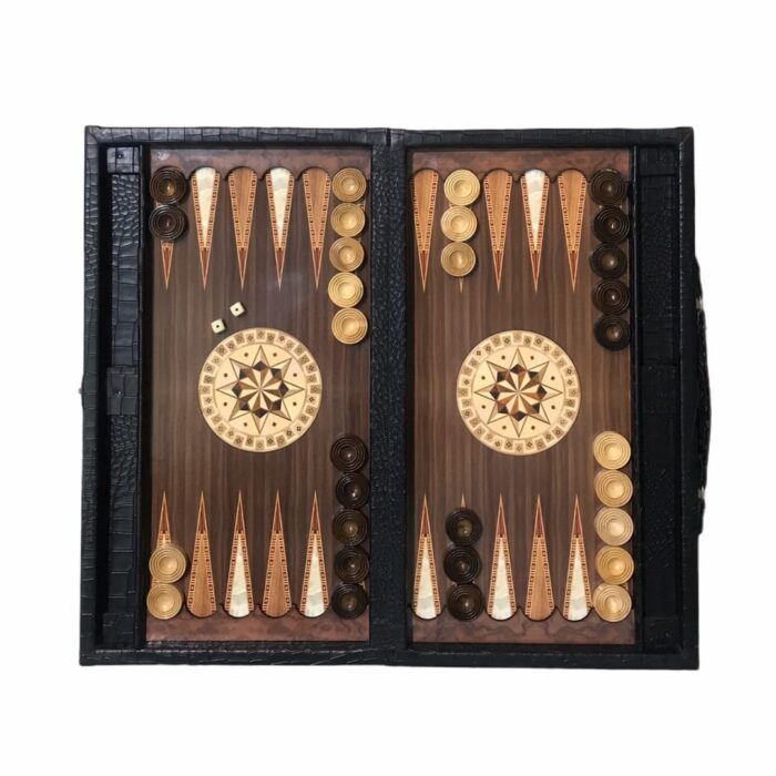 Hazel design leather backgammon board