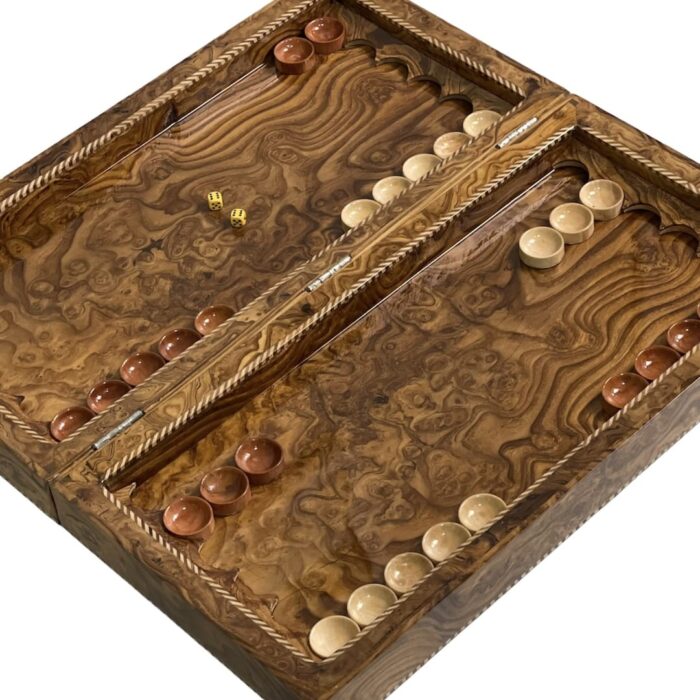 Backgammon and chess, elder wood knot, Lisa's design