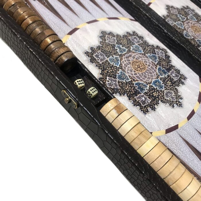 Khatam design leather backgammon board