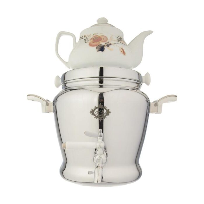 Wasserkocher und Samowar im Arghavan-Stil, 5 Liter Fassungsvermögen, mit einer Geschenk-Teekanne