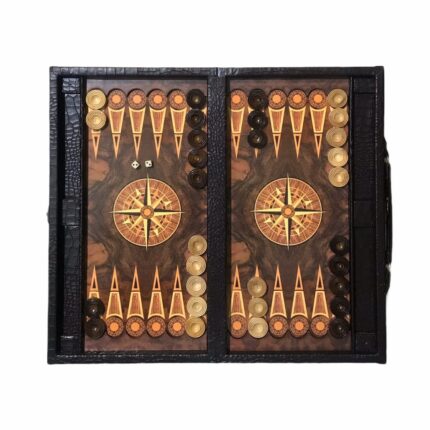 Backgammon leather compass with beads