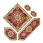 Miscellany / Cashmere Miscellaneous set of 5 table-top pieces, precious cashmere, inlay design, Afshar code, ZRSH