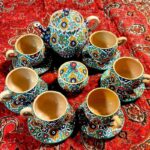 Miscellany / Miscellaneous enameling tea service 14 enameled fabric with embossed design, code 112