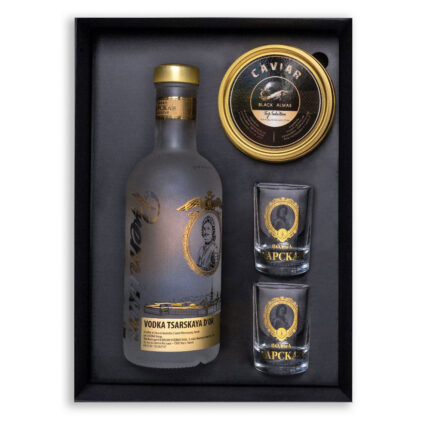 Gift Box Top Selection 100 gr + Vodka Tsarskaya Gold