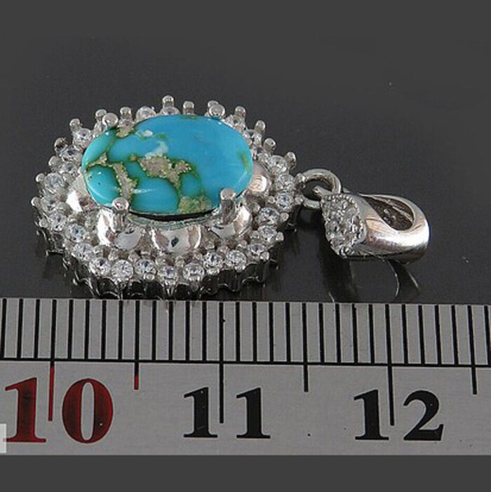 Nicely designed Nishaburi turquoise silver pendant - code 82862