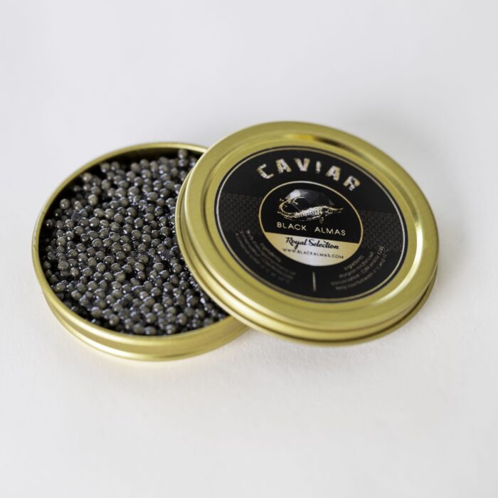 Geschenkbox der 100g königlichen Auswahl Kaviar+Wodka Tsarskaya Gold