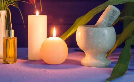 Candles can be lit to enhance meditation or other spiritual practices