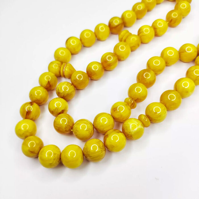 33 Beads of Natural Yellow Amber (Kerba) Tasbih with 4 imams