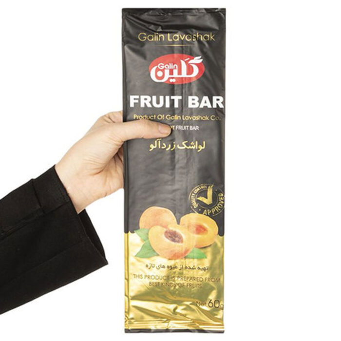 Apricot flavor fruit bar product of Gelin lavashak, 60 grams, 10 piece