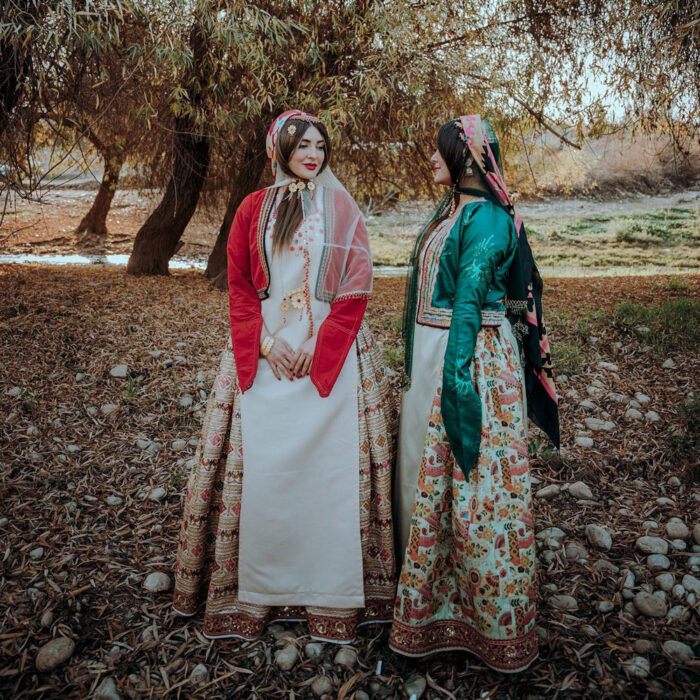 Green Dress and Skirt Iranian Traditional Dress for Women, Handmade, Free size
