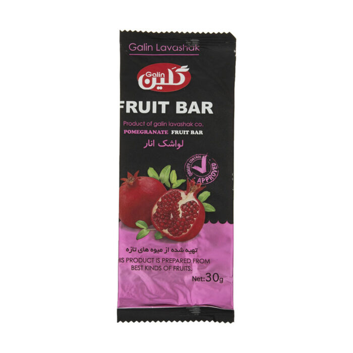 Pomegranate flavor fruit bar product of Gelin lavashak, 60 grams, 10 piece