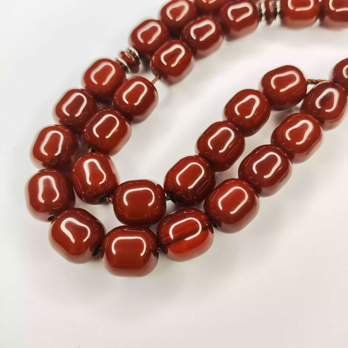 Real Deep Red Color Amber (Kerba) Tasbih 33 Beads