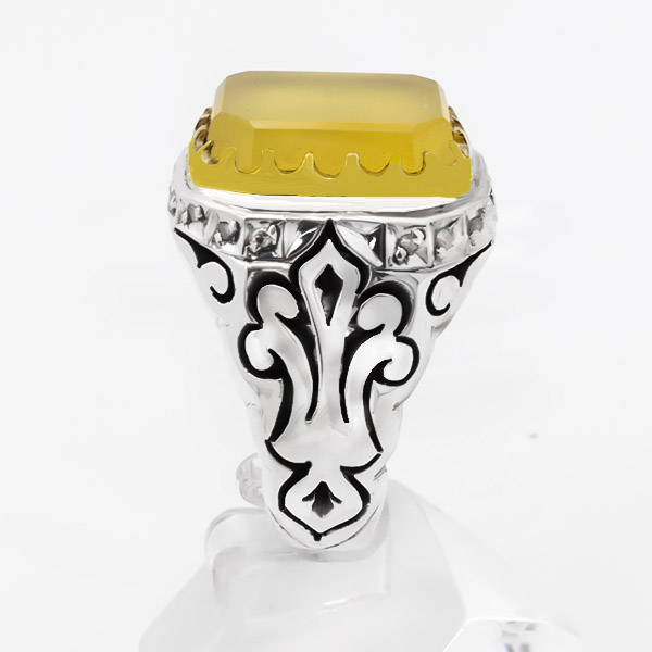 Anoushirvan hand-made Sharafshams ring with 18 brilliant pieces + engraving