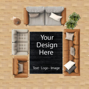 Custom Rug with Logo - Full Color Print Personalized Carpet for Home Shop Decoration, Customized Anti Slip Commercial Floor Area Rugs (Custom Any Size)