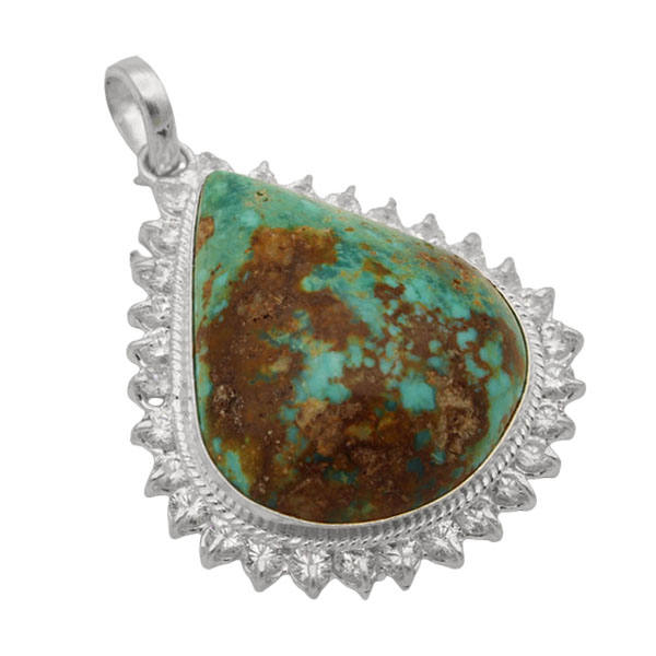 Handmade silver Nishaburi turquoise necklace for women with moon design