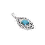 Marta’s silver Nishaburi turquoise necklace for women