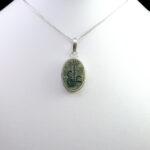 Men’s and women’s silver jade necklace designed by Ain Ali (AS) + amulet of Imam Javad (AS)