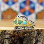 Men’s handmade multi-stone silver ring with Fattah design