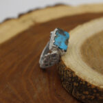 Men’s handmade Nishaburi turquoise ring with Sami design