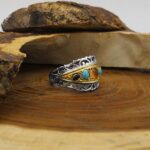 Men’s multi-stone silver ring with Naji design