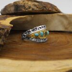 Men’s silver multi-stone ring, Hanif design