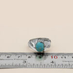 Men’s silver Nishaburi turquoise ring, hand-made with Rahnama design