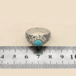 Men’s silver Nishaburi turquoise ring, hand-made with the design of Zani Durood