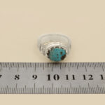 Men’s silver Nishaburi turquoise ring, handmade, bold design
