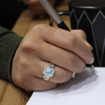 Men’s silver Nishaburi turquoise ring, handmade by Ayhan design