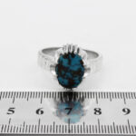 Men’s silver Nishaburi turquoise ring, handmade by Farian design