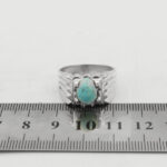 Men’s silver Nishaburi turquoise ring, handmade by Maziar design