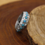 Men’s silver Nishaburi turquoise ring, handmade, royal design