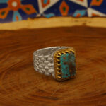 Men’s Silver Nishaburi turquoise ring, Silvan design