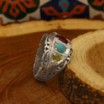 Men’s silver ring with several stones, handmade, Rostam design