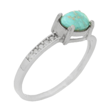 Nishabori silver turquoise ring for women, Saba design