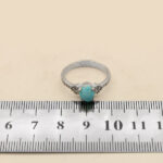 Nishaburi silver turquoise ring for women with water fairy design