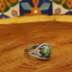 Nishaburi turquoise ring for women, loose design