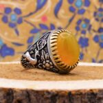 Sharaf Al-Shams silver men’s ring, luxurious design or deer guarantee + engraving
