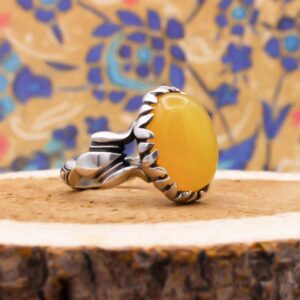 Sharaf Al Shams silver men’s ring, Rizvan design + engraving