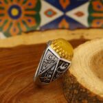 Sharaf Al Shams silver ring for men, Kasa design