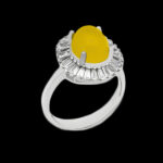 Sharaf Al Shams silver ring for women, fresh design + engraving