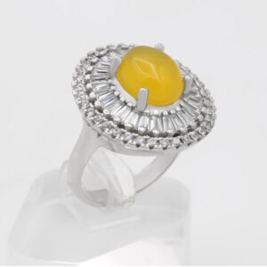 Sharaf Al Shams silver ring for women, Mehtaj design + engraving