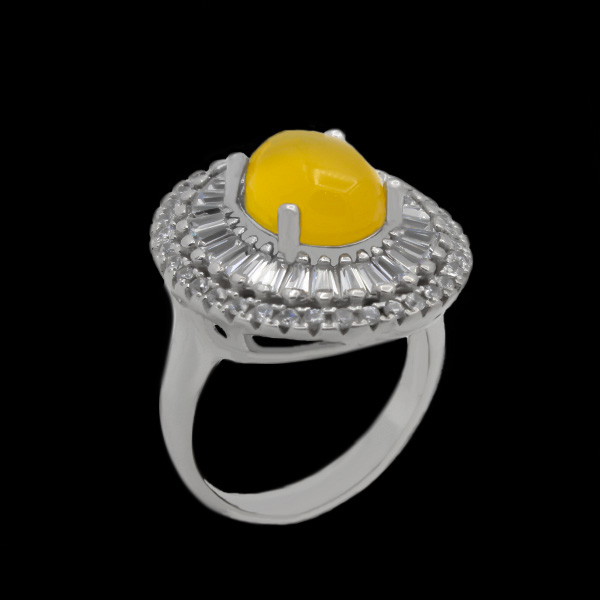 Sharaf Al Shams silver ring for women, Mehtaj design + engraving