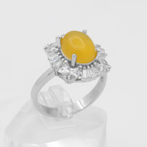 Sharaf Al Shams silver women’s ring with oath design + engraving
