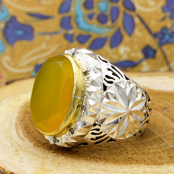 Sharafshams Fakher Ariobarzan handmade ring with 8 brilliant pieces + engraving