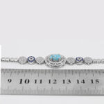 Silver Nishaburi turquoise bracelet for women, Tayyaba design