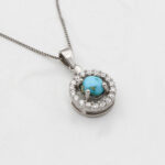 Silver Nishaburi turquoise necklace for women, Sena design